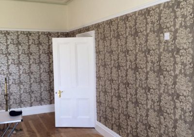 putting up wallpaper