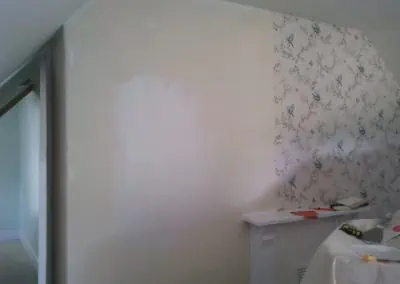 putting up wallpaper