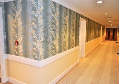 wallpapering worcester - blue wallpaper living area