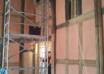 scaffolding p timber wall