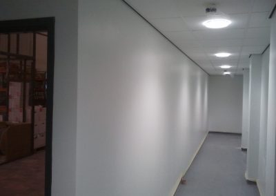 white corridor walls