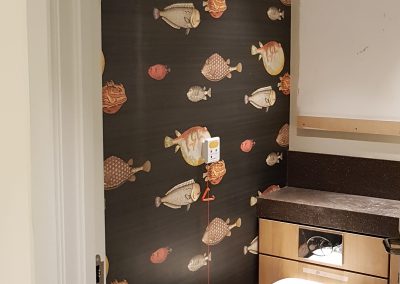 fish wallpaper in toilet
