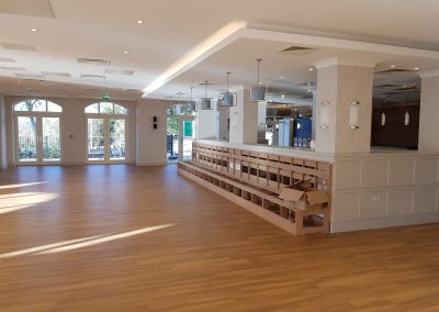 Laminate flooring in lobby