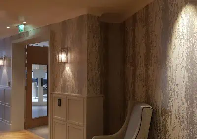 cream and gold seating area